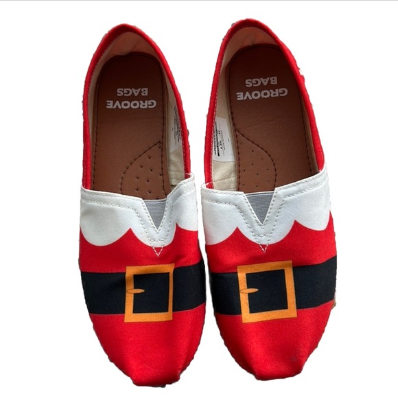 Groove Bags SANTA SUIT CHRISTMAS CASUAL‎ SHOES HO HO HO Holiday Red/White 8.5W - Picture 3 of 13